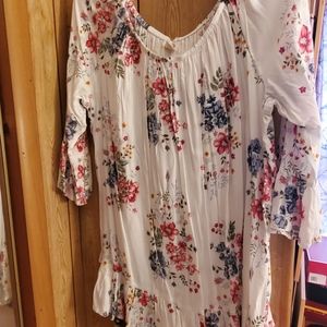 Flowered Peasant Blouse